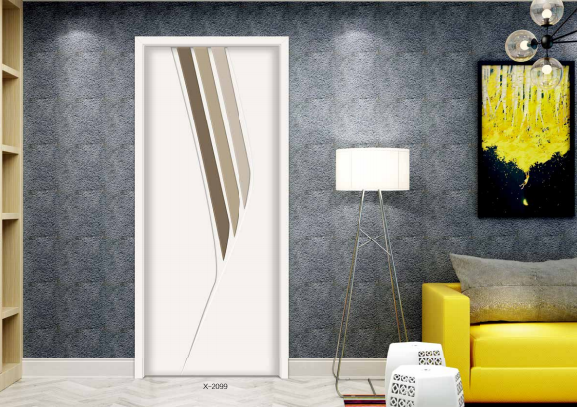 鑫順來X-2099雕花叉色平開隔音實木烤漆門