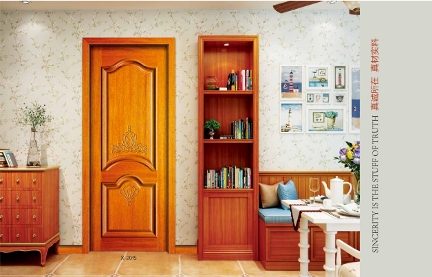 2019年新款鑫順來X-2015雕花鑲扣線實木復(fù)合烤漆門