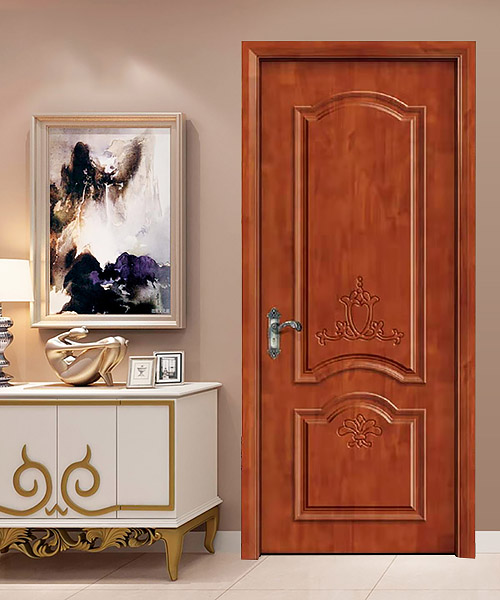 廠價直銷愉心X-4033平開雕花橡木烤漆門