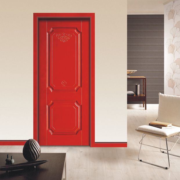 廠家熱賣鑫順來X-8019平開雕花實木烤漆門