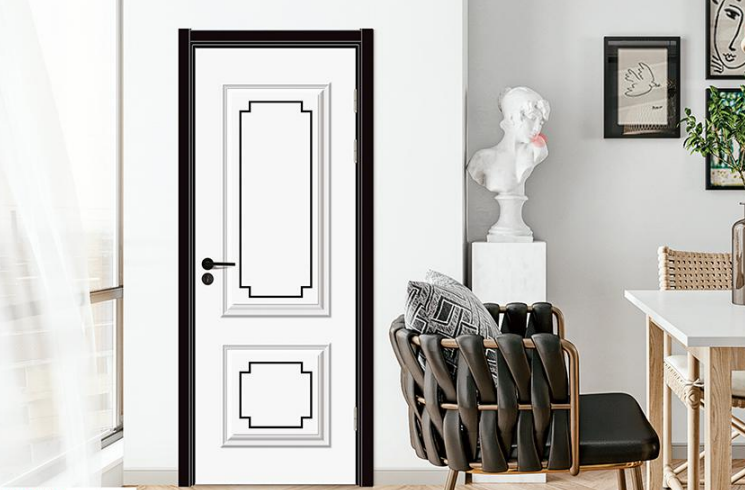 廠價直銷鑫順來X-9012平開叉色帶扣線實(shí)木烤漆門