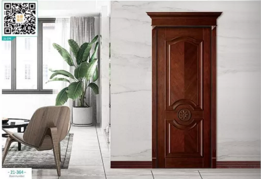 廠價(jià)新款鑫順來(lái)21-364掃碼帶扣線，實(shí)木花，帽頭豪華木門，掃二維碼看裝修風(fēng)格